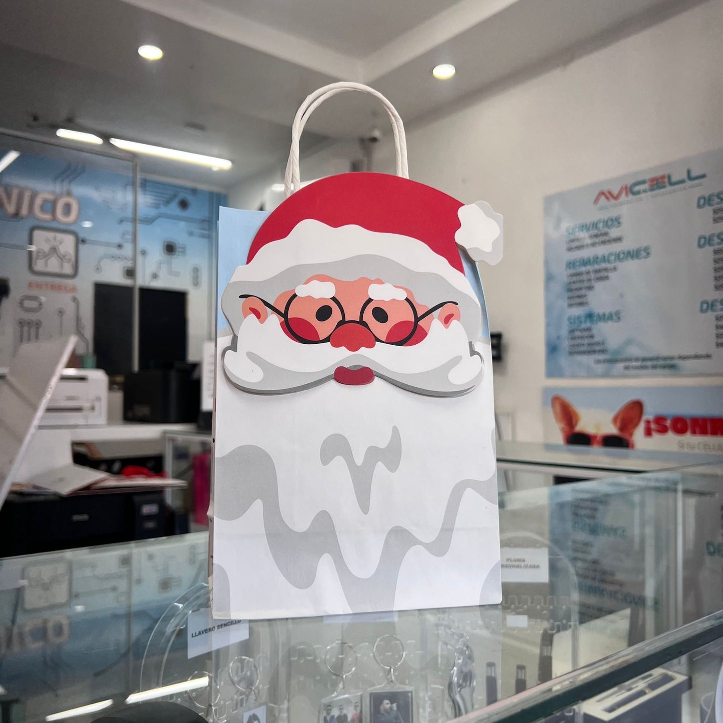 Bolsa De Regalo Kraft Mini Santa