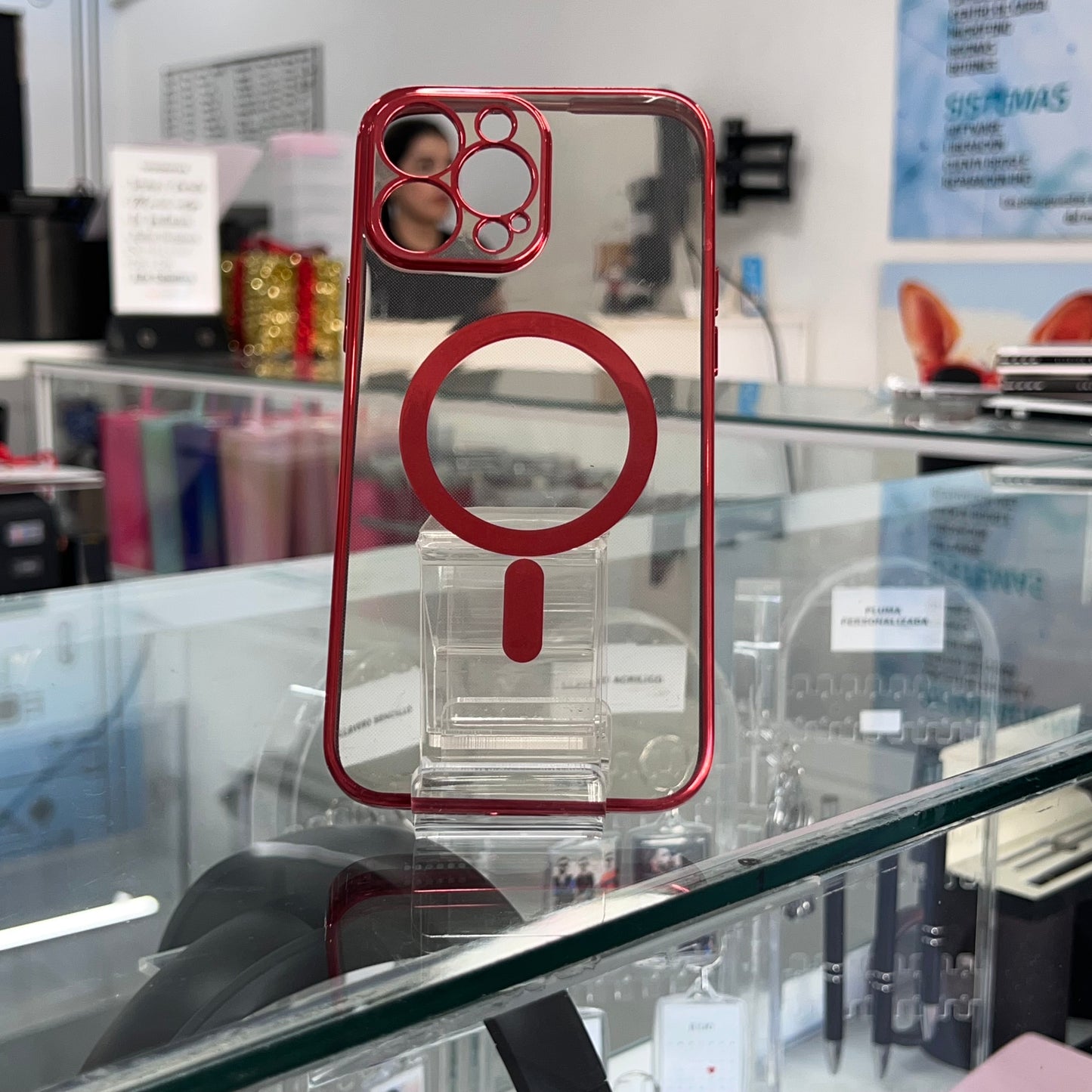 Funda Magsafe Color Iph 13 Pro Rojo