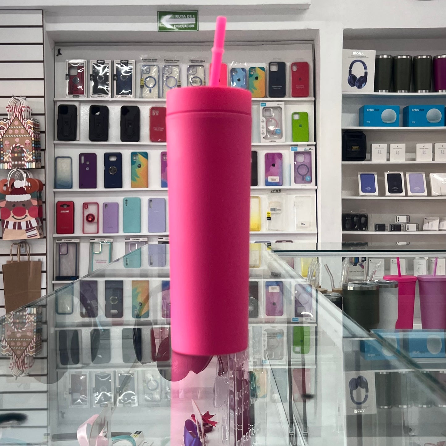 Vaso Skinny Tumbler 400 ML Rosa Neon