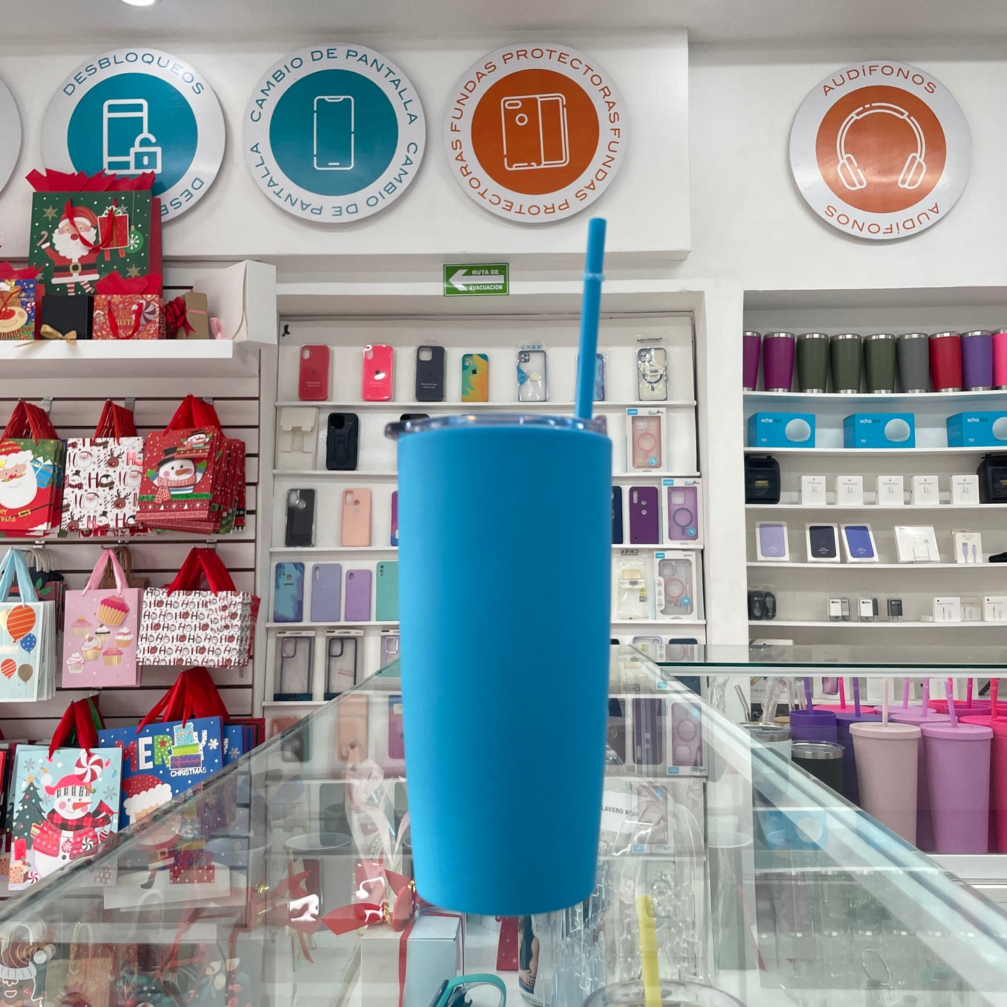 Vaso Mate 20oz Azul Neon