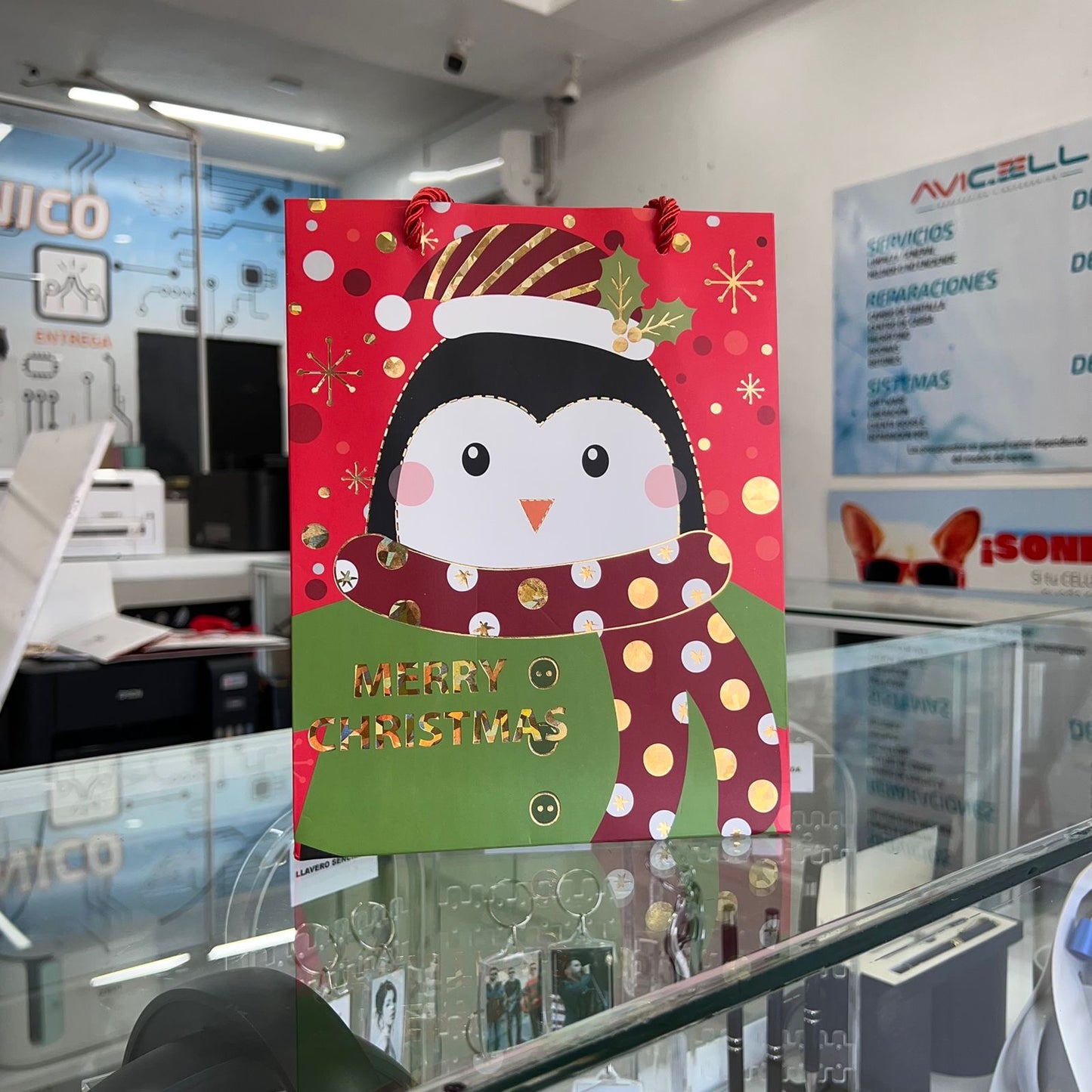 Bolsa De Regalo Mini Pingui Merry Christmas