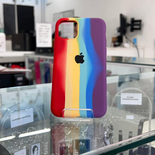 Funda Silicone Case Iphone 11 pro Arcoiris