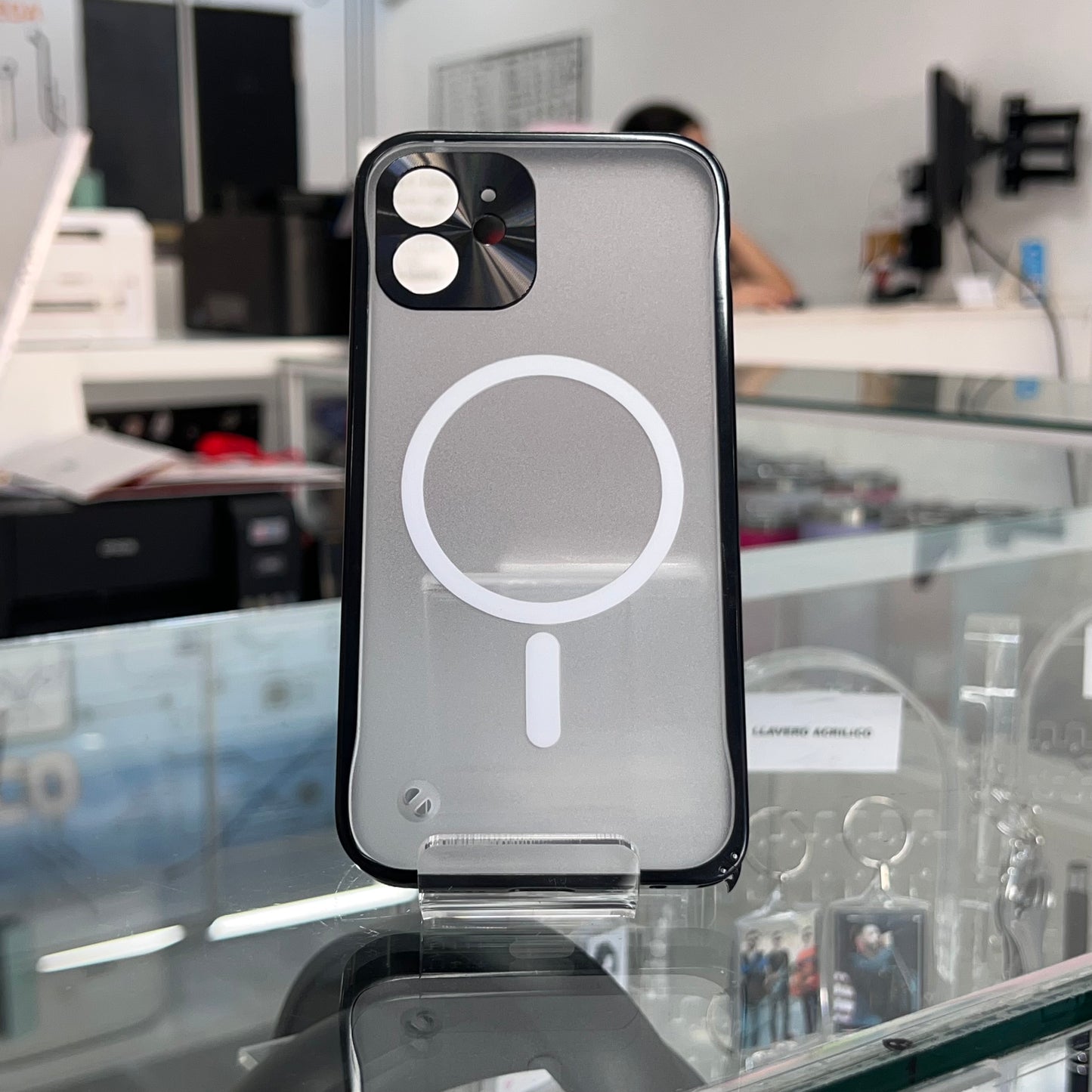 Funda Magsafe Metalico Iph 12 Negro