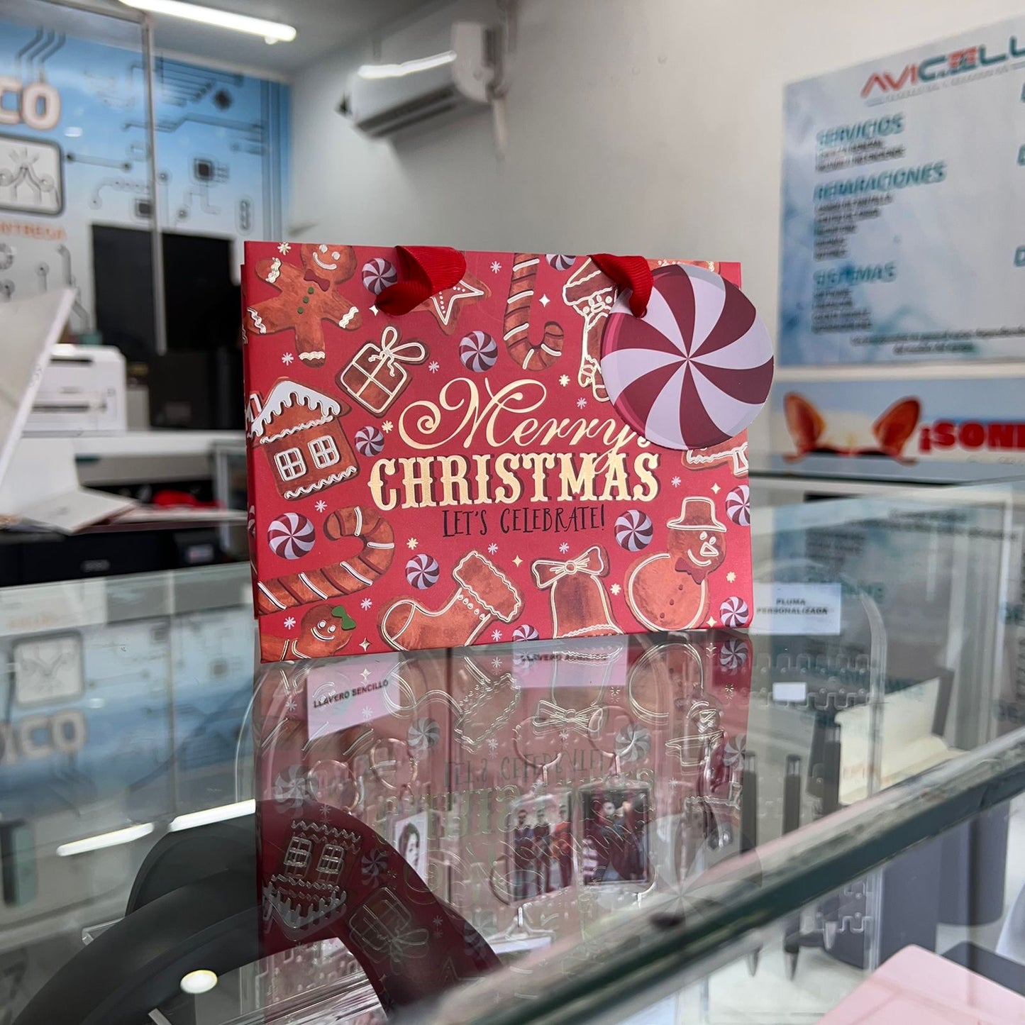 Bolsa De Regalo Mini Merry Christmas Roja