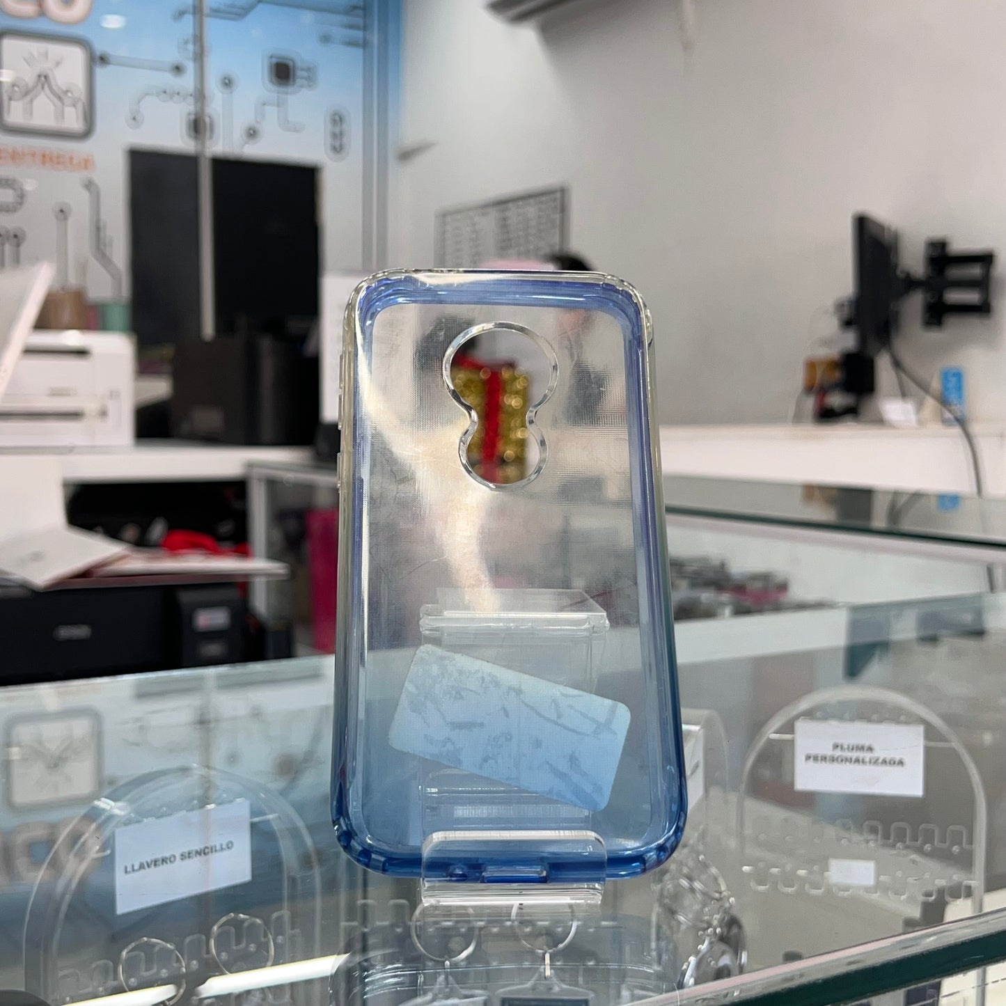 Transparente Bicolor 360 Motorola E5 Play Go Azul