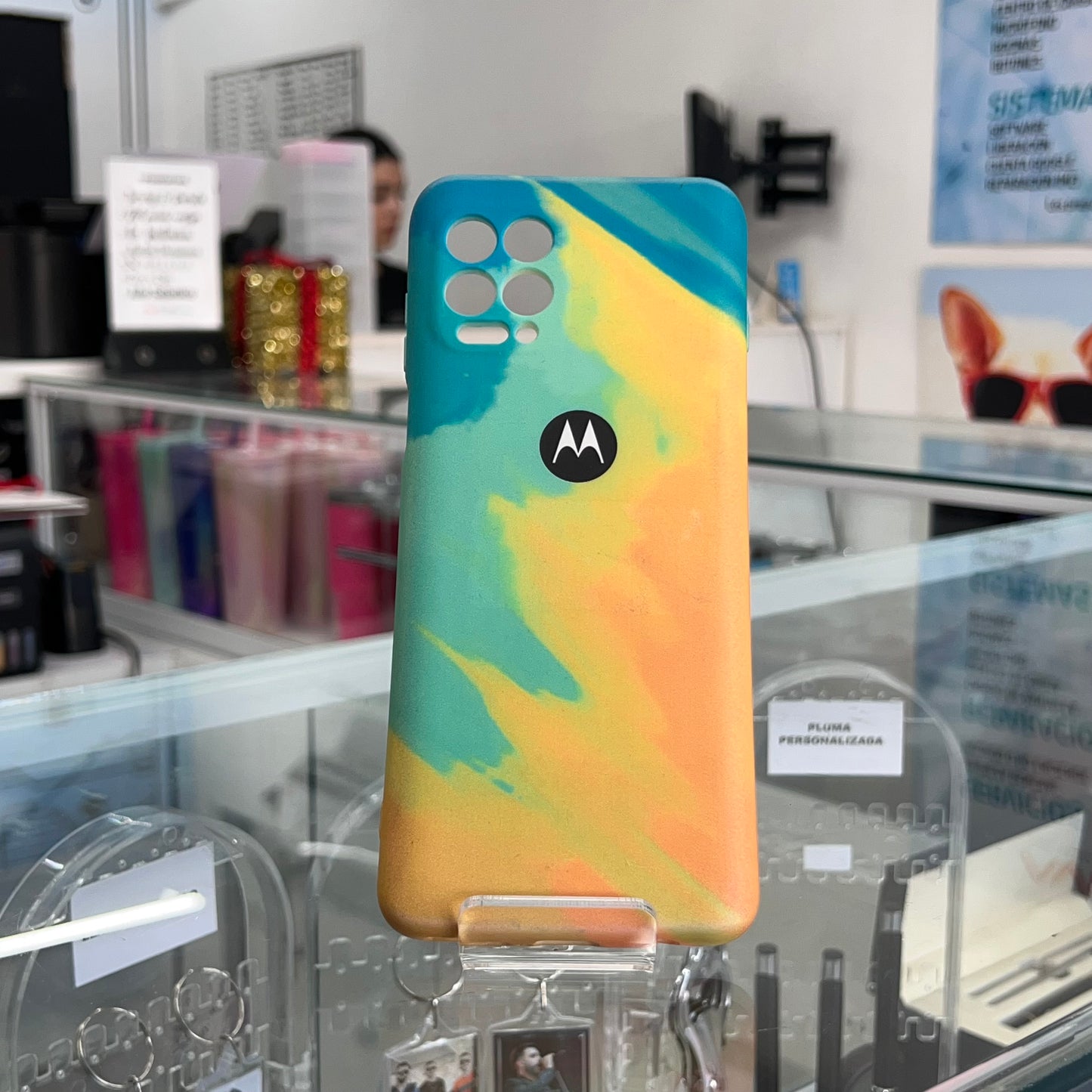 Case Macarron Motorola G100 Verde Amarillo