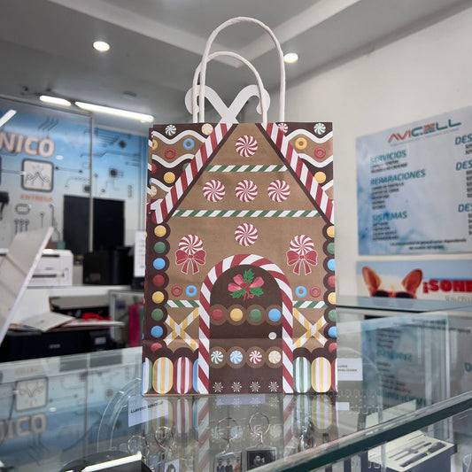 Bolsa De Regalo Kraft Mini Casa de Caramelo