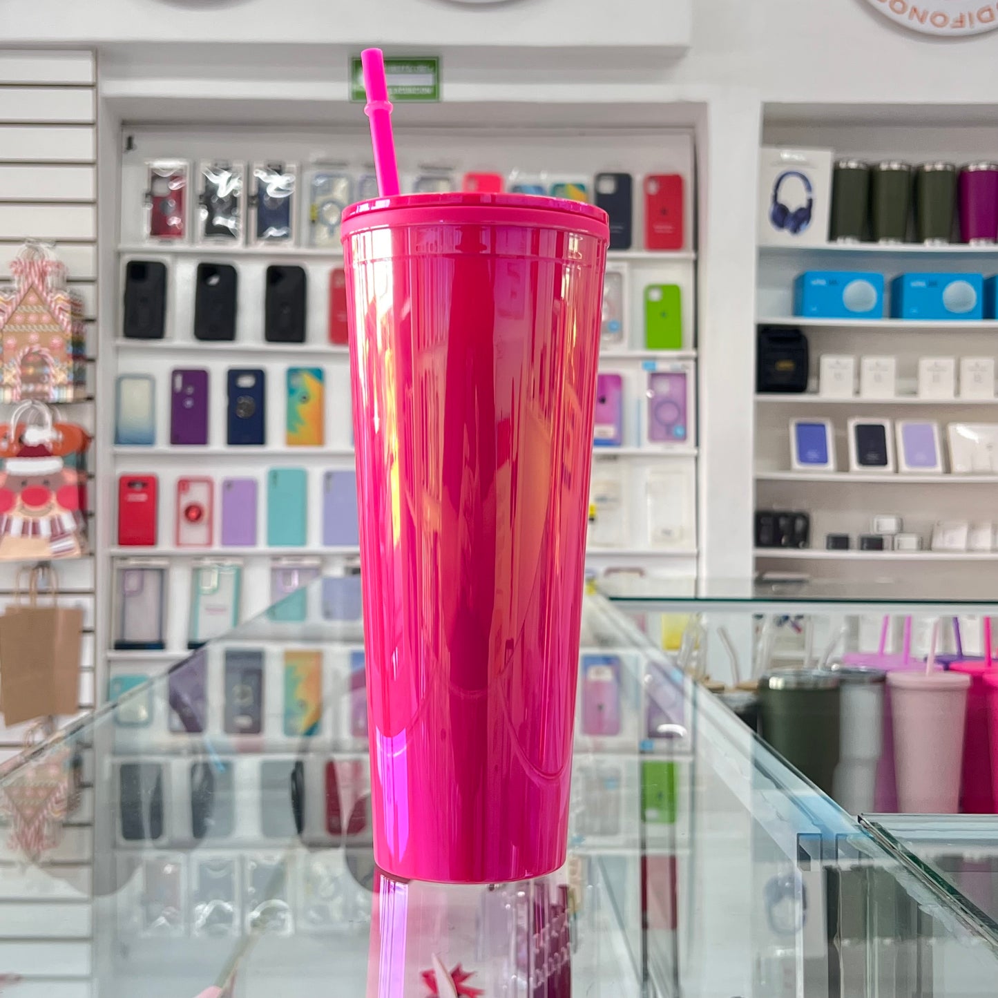 Vaso Glow 23 Oz Rosa Neon