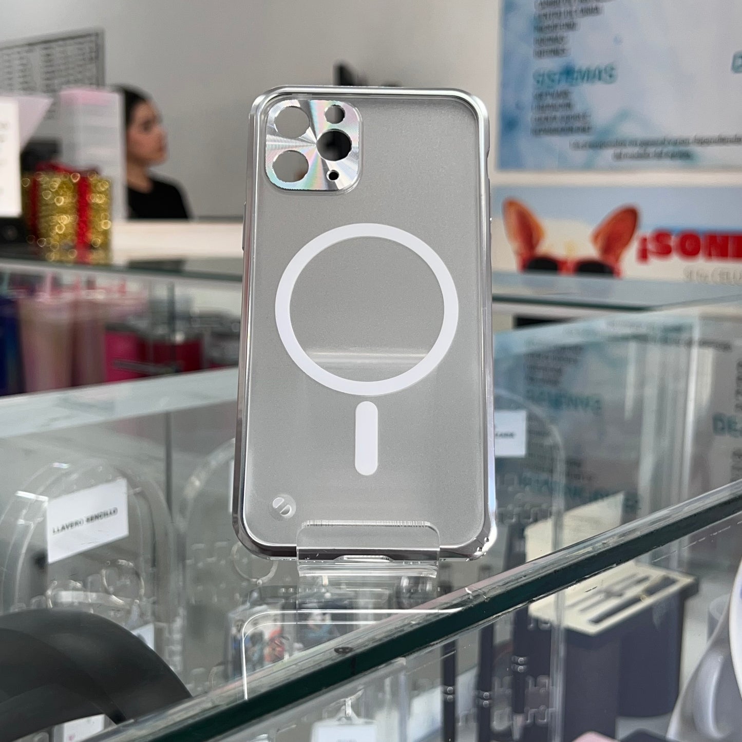 Funda Magsafe Metalica iph 11 Pro Plata