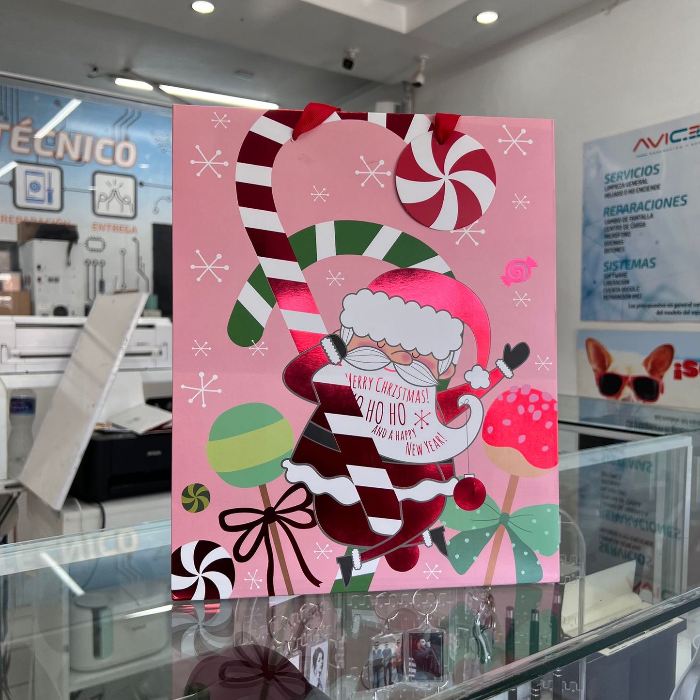 Bolsa De Regalo Mediana Santa Caramelo