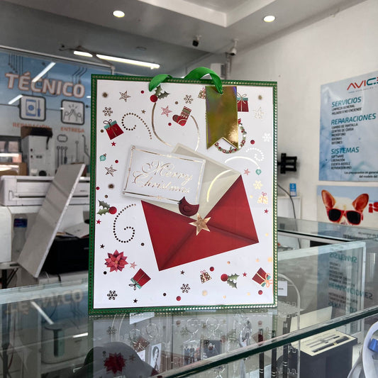 Bolsa De Regalo Mediana Merry Christmas Carta