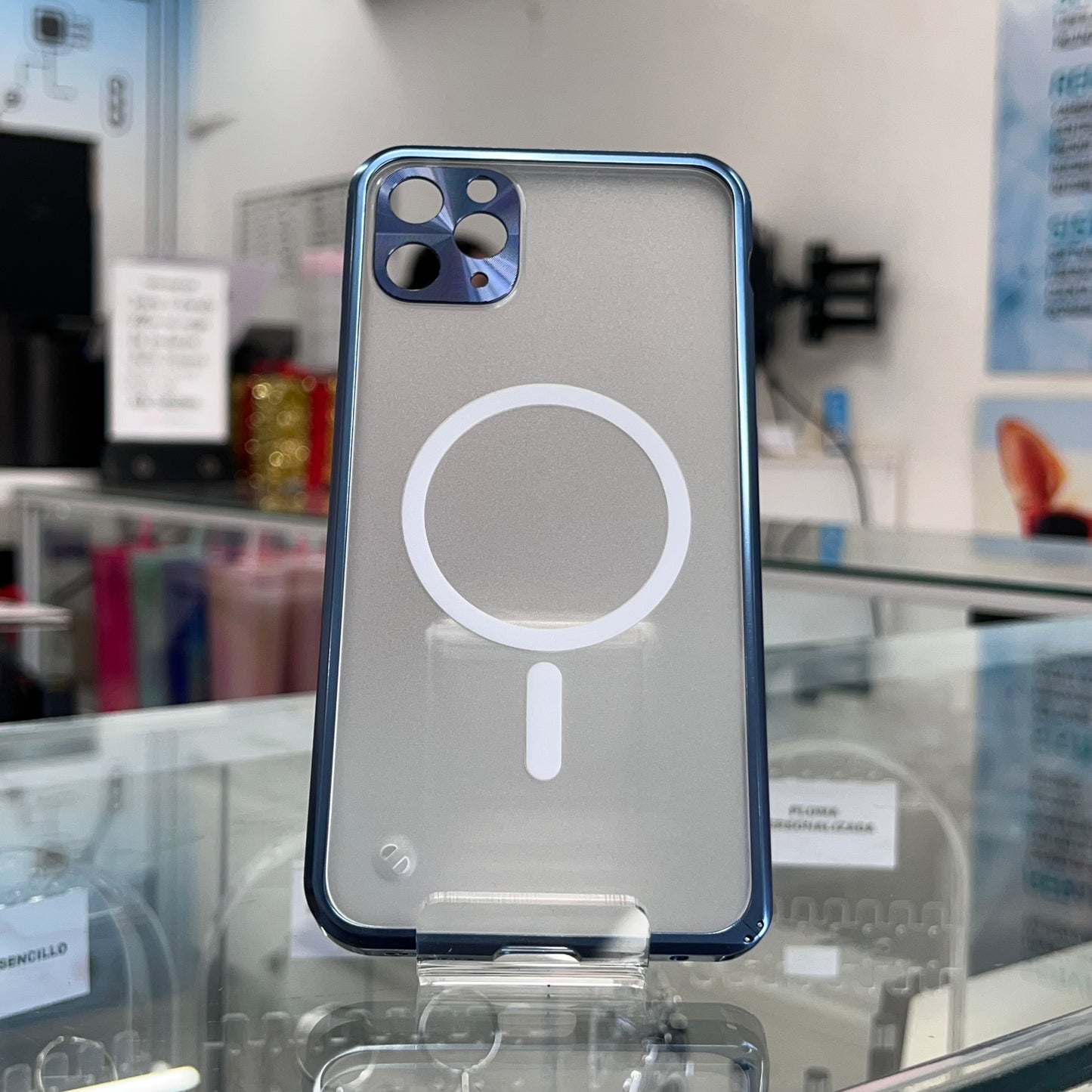 Funda Magsafe Metalico Iph 11 Pro Max Azul