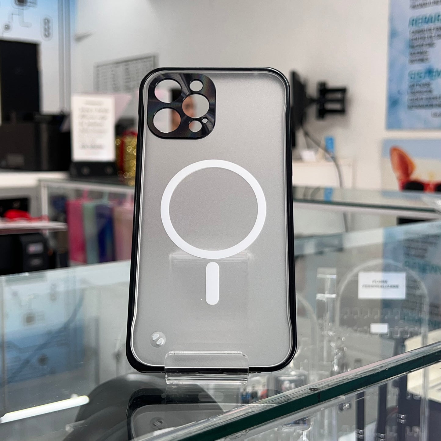 Funda Magsafe Metalico Iph 12 Pro Max Negro