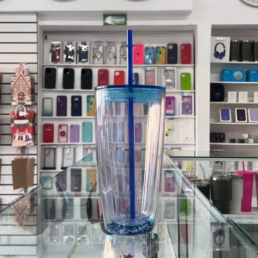 Vaso Glitter Azul Tricolor 800ml