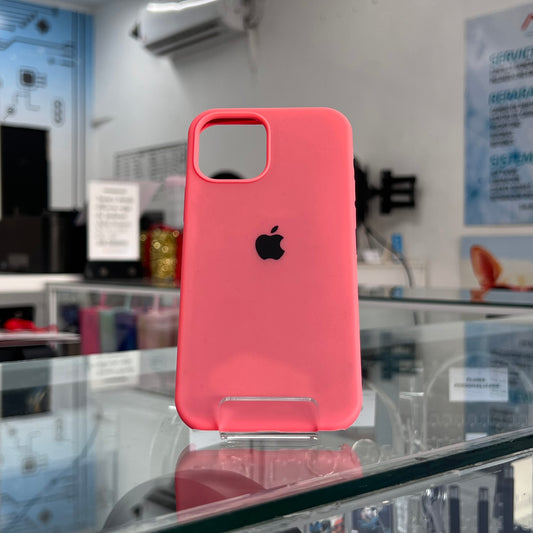 Funda Silicone Case Iph 12 Rosa Neon