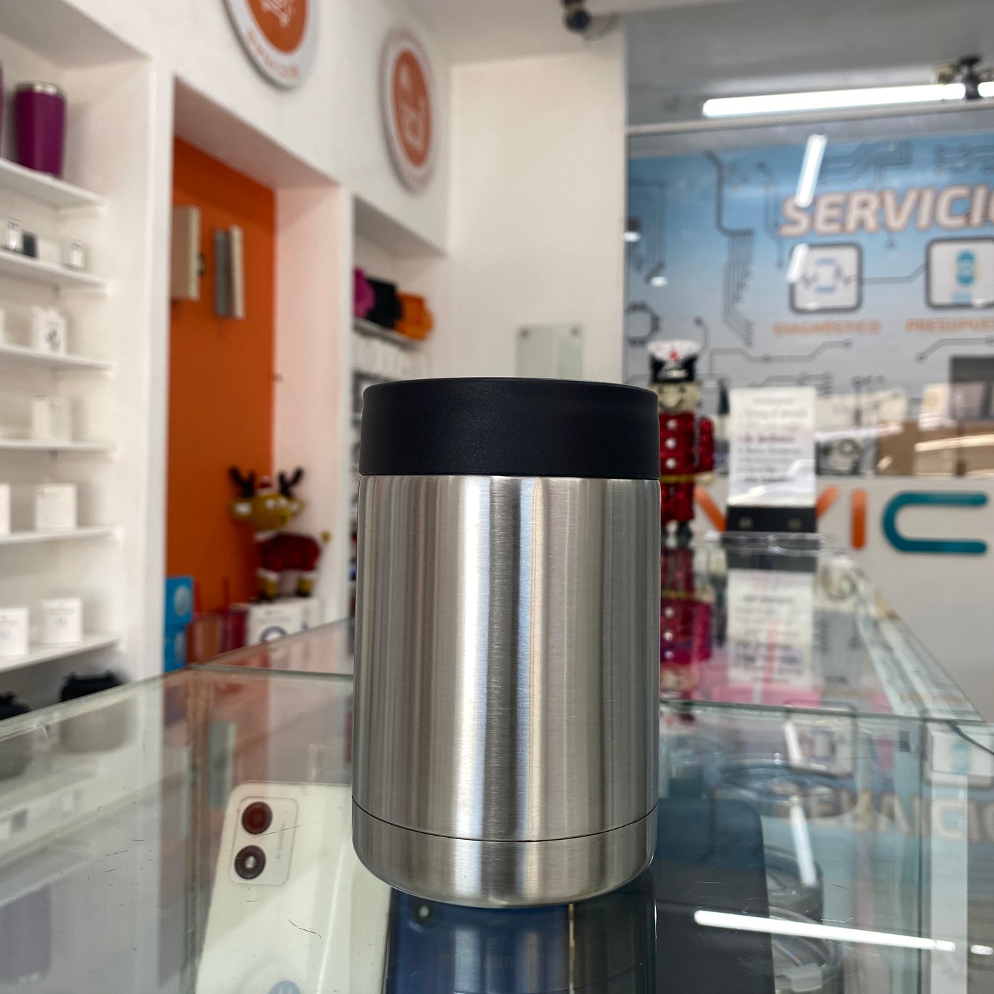 Portalatas Acero Inoxidable 16 Oz Blanco