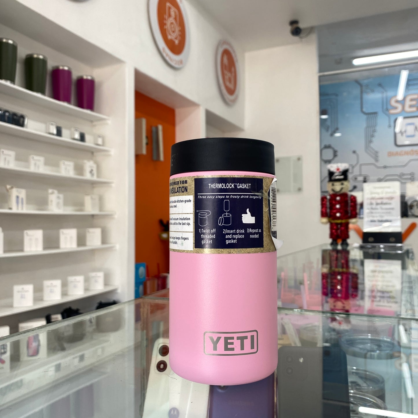 Portalatas Acero Inoxidable 16 Oz Rosa