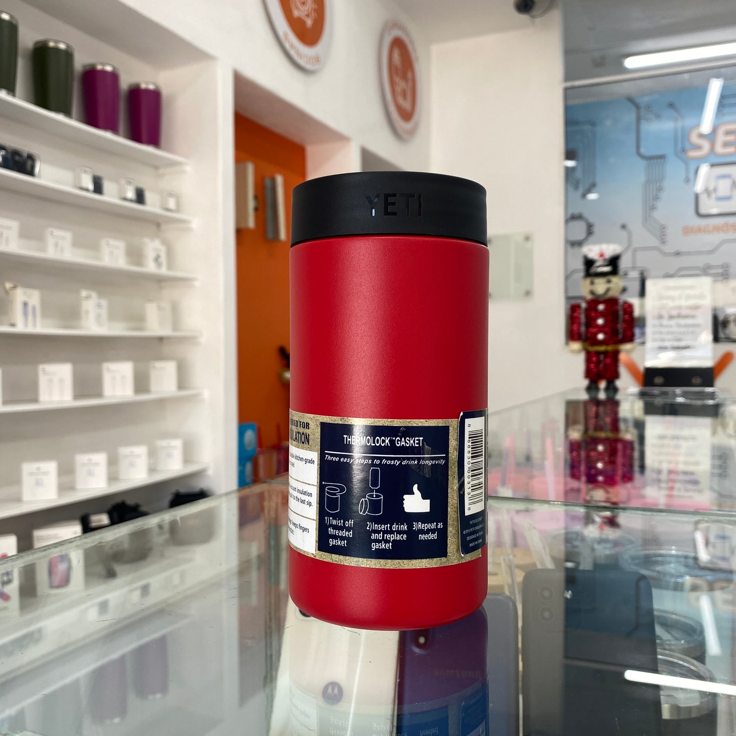 Portalatas Acero Inoxidable 16 Oz Rojo