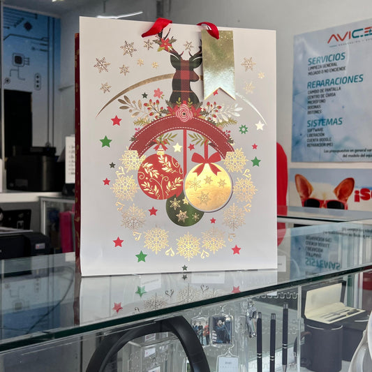 Bolsa De Regalo Mediana Esferas Navideñas