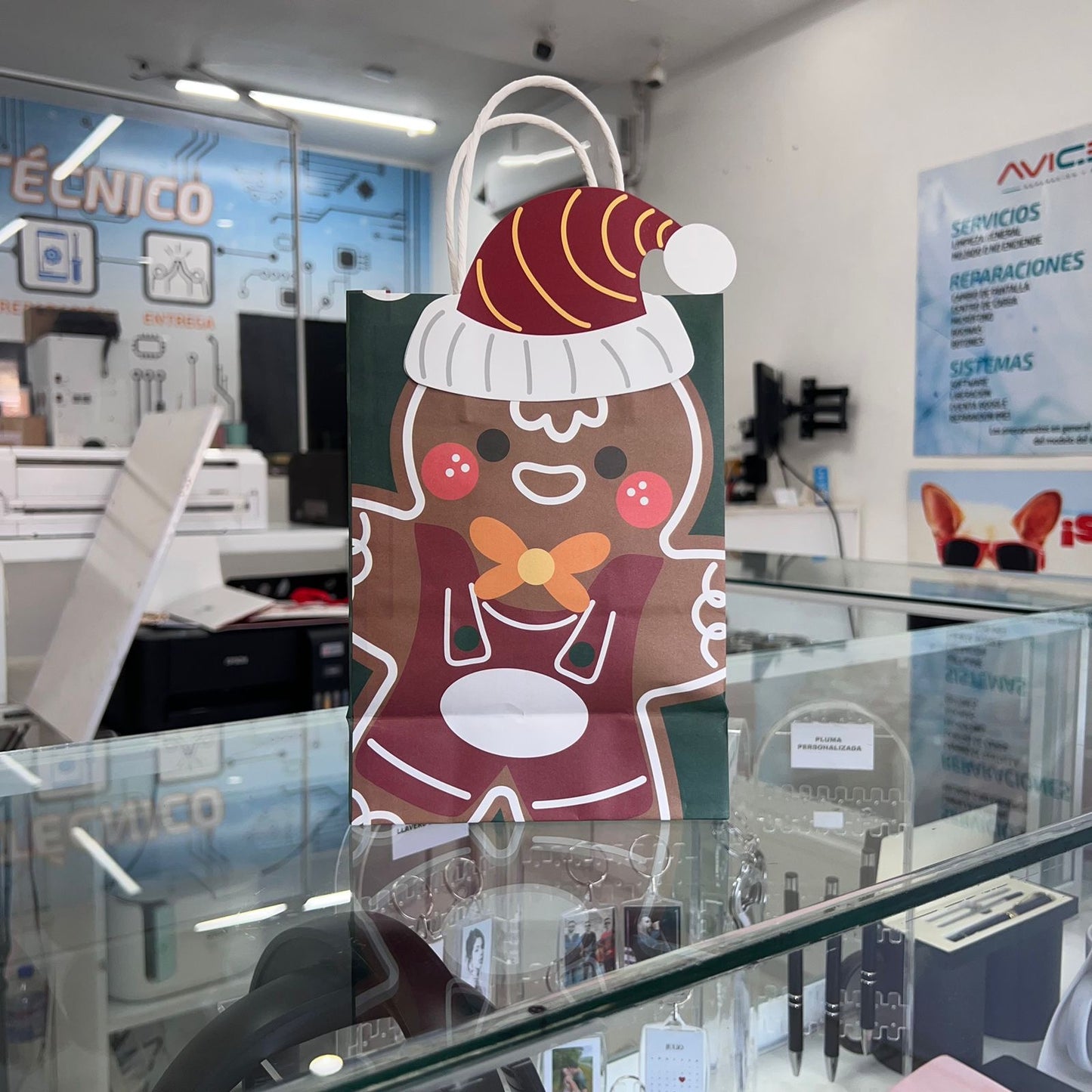 Bolsa De Regalo Kraft Mini Hombre de Jengibre