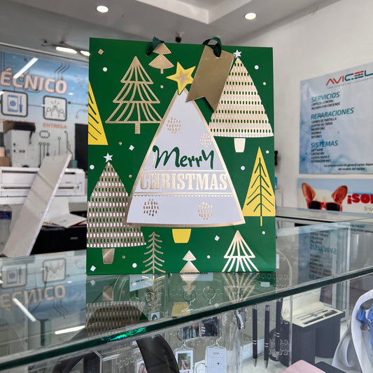 Bolsa De Regalo Mediana Merry Christmas Pino